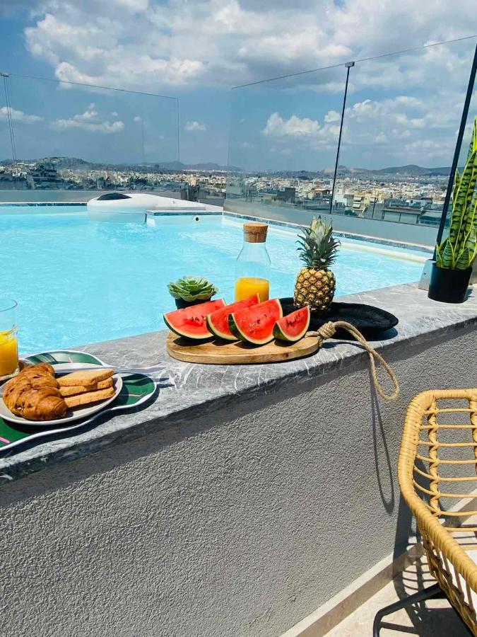 New 2Bd Aprt With Shared Rooftop Pool E2 Athén Kültér fotó
