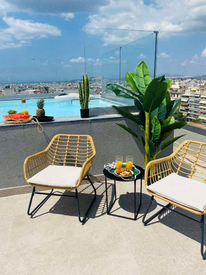 New 2Bd Aprt With Shared Rooftop Pool E2 Athén Kültér fotó