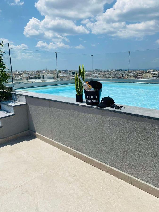 New 2Bdr Apartment With Shared Rooftop Pool Athén Kültér fotó